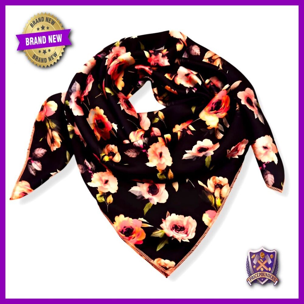 36" Pure Silk Wild Rag Scarf Western Bandana Square Neck Wrap